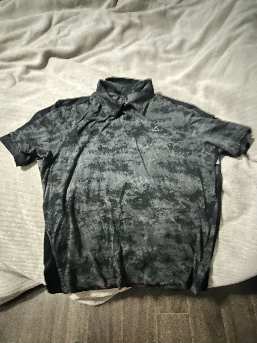 adidas Men's Charcoal Heather Short Sleeve Polo